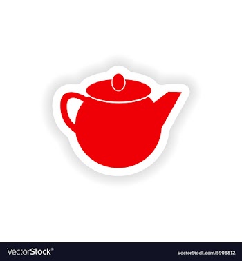 Icon sticker realistic design on paper teapot vector image