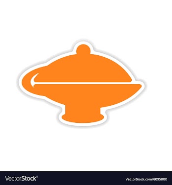 Icon sticker realistic design on paper teapot vector image