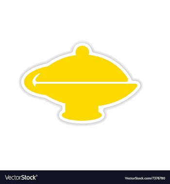 Icon sticker realistic design on paper teapot vector image