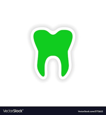 Icon sticker realistic design on paper teeth vector image