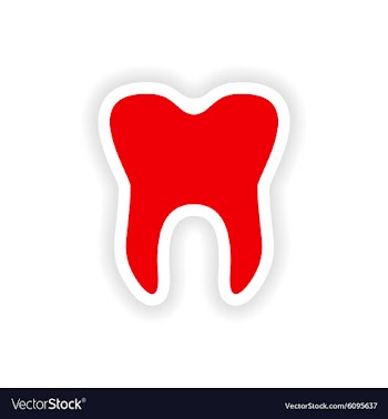 Icon sticker realistic design on paper teeth vector image