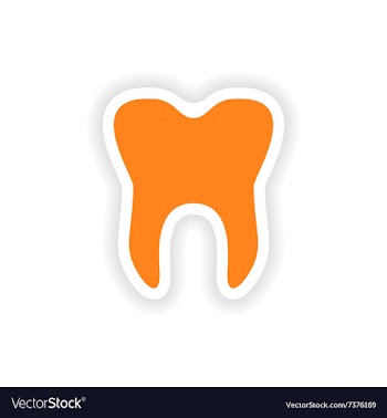 Icon sticker realistic design on paper teeth vector image
