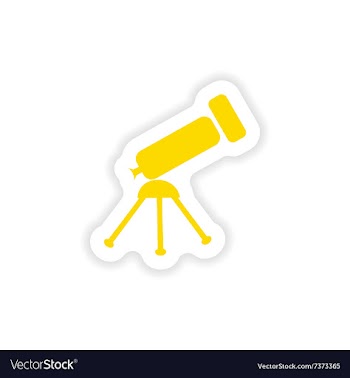 Icon sticker realistic design on paper telescope vector image