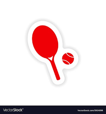 Icon sticker realistic design on paper tennis vector image