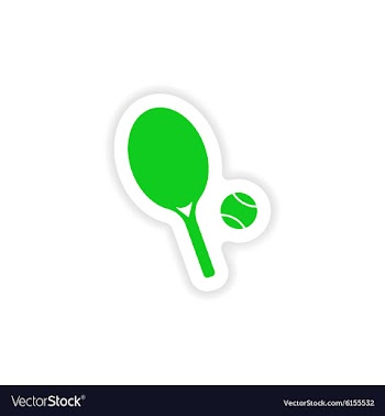 Icon sticker realistic design on paper tennis vector image