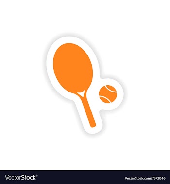 Icon sticker realistic design on paper tennis vector image