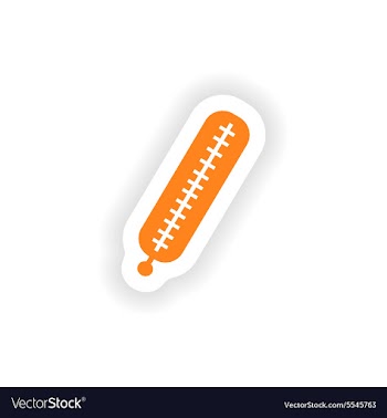 Icon sticker realistic design on paper thermometer vector image