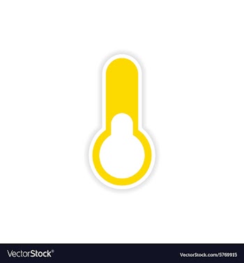 Icon sticker realistic design on paper thermometer vector image