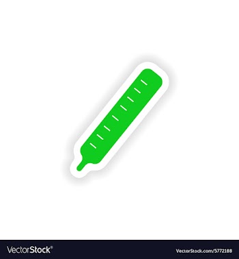 Icon sticker realistic design on paper thermometer vector image