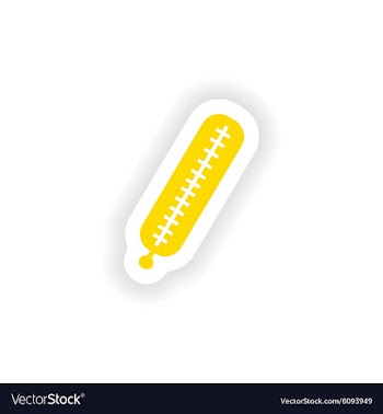 Icon sticker realistic design on paper thermometer vector image