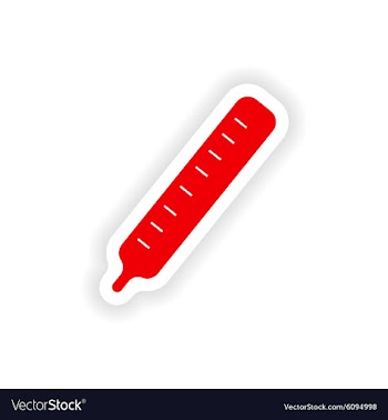 Icon sticker realistic design on paper thermometer vector image