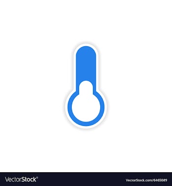 Icon sticker realistic design on paper thermometer vector image
