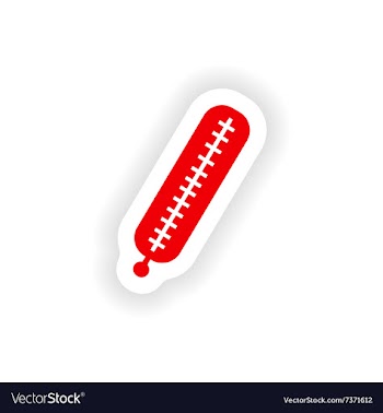 Icon sticker realistic design on paper thermometer vector image