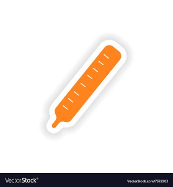 Icon sticker realistic design on paper thermometer vector image
