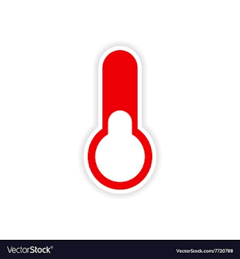Icon sticker realistic design on paper thermometer vector image