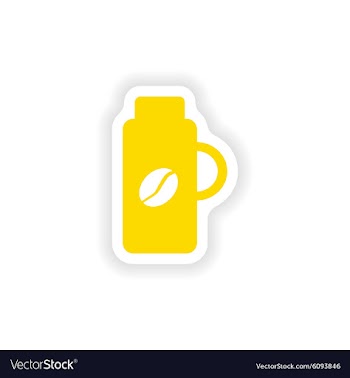 Icon sticker realistic design on paper thermos vector image