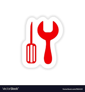 Icon sticker realistic design on paper tools vector image