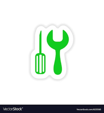 Icon sticker realistic design on paper tools vector image
