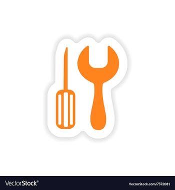 Icon sticker realistic design on paper tools vector image