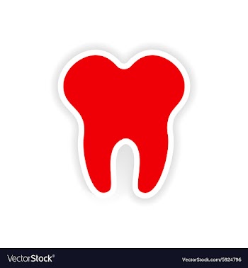 Icon sticker realistic design on paper tooth vector image