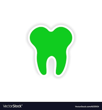 Icon sticker realistic design on paper tooth vector image