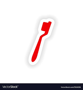 Icon sticker realistic design on paper toothbrush vector image