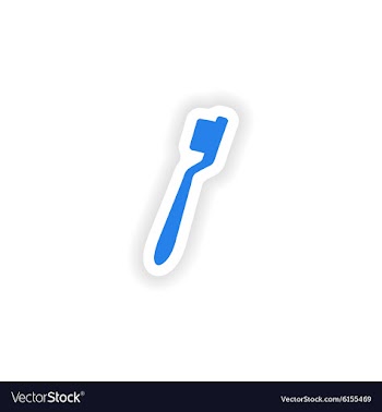 Icon sticker realistic design on paper toothbrush vector image
