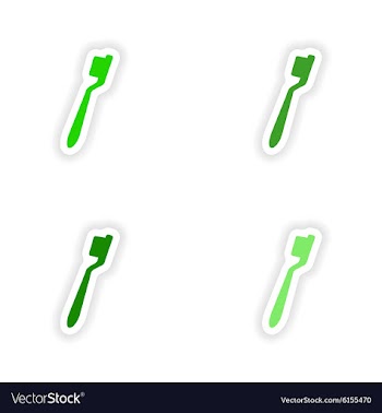 Icon sticker realistic design on paper toothbrush vector image
