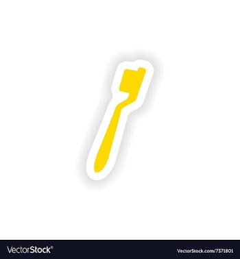 Icon sticker realistic design on paper toothbrush vector image