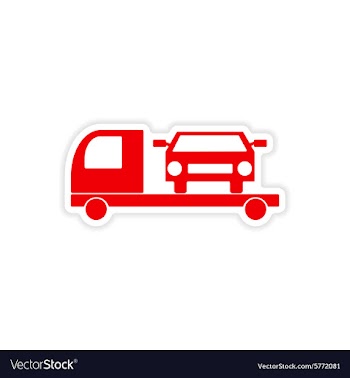 Icon sticker realistic design on paper tow truck vector image