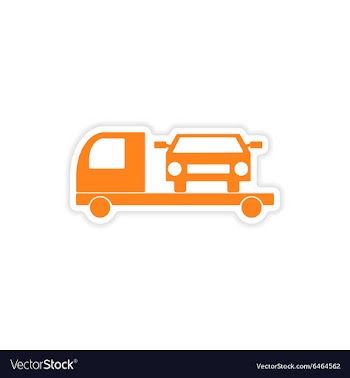 Icon sticker realistic design on paper tow truck vector image