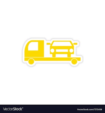 Icon sticker realistic design on paper tow truck vector image