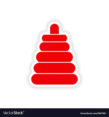 Icon sticker realistic design on paper toy pyramid vector image