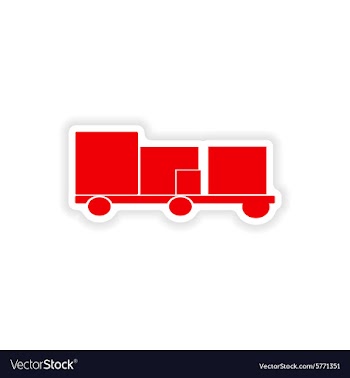 Icon sticker realistic design on paper trailer vector image