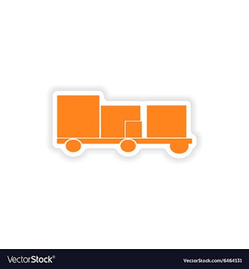 Icon sticker realistic design on paper trailer vector image