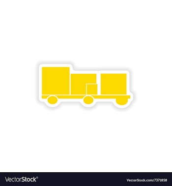 Icon sticker realistic design on paper trailer vector image