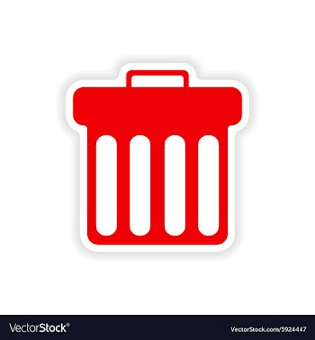 Icon sticker realistic design on paper trash vector image