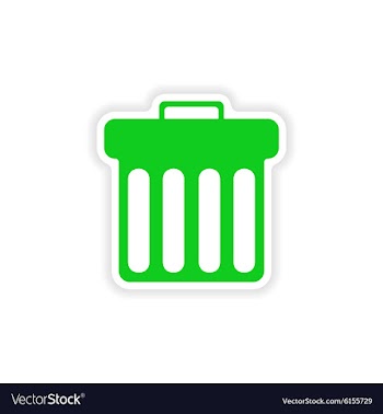 Icon sticker realistic design on paper trash vector image