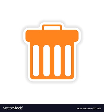 Icon sticker realistic design on paper trash vector image