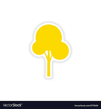 Icon sticker realistic design on paper tree vector image