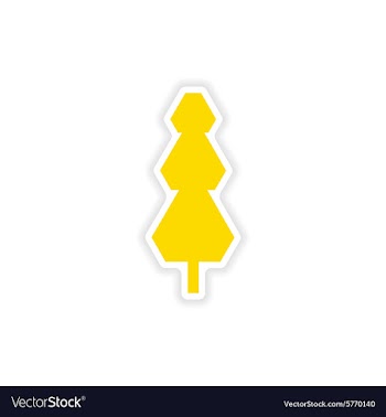 Icon sticker realistic design on paper tree vector image