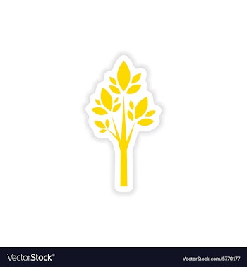 Icon sticker realistic design on paper tree vector image