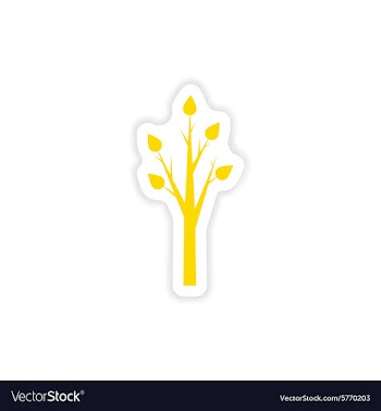 Icon sticker realistic design on paper tree vector image