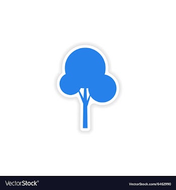 Icon sticker realistic design on paper tree vector image