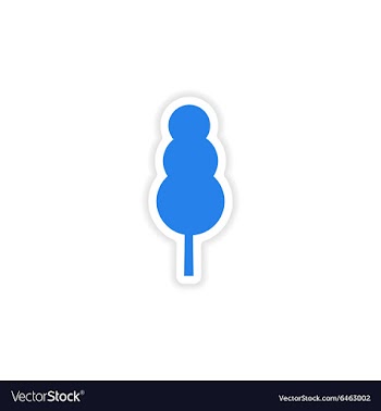 Icon sticker realistic design on paper tree vector image