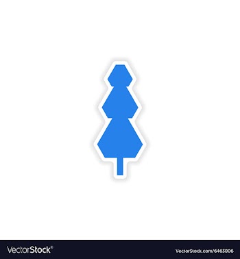 Icon sticker realistic design on paper tree vector image