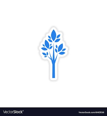 Icon sticker realistic design on paper tree vector image
