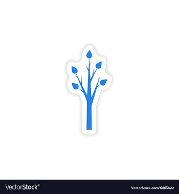 Icon sticker realistic design on paper tree vector image