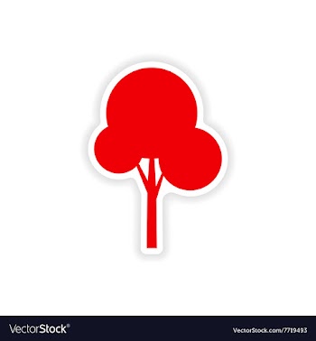 Icon sticker realistic design on paper tree vector image