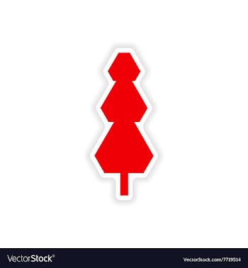 Icon sticker realistic design on paper tree vector image